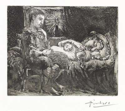Garçon Et Dormeuse À La Chandelle - Signed Print by Pablo Picasso 1934 - MyArtBroker