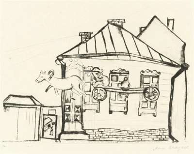 House In Vitebsk - Signed Mixed Media by Marc Chagall 1923 - MyArtBroker