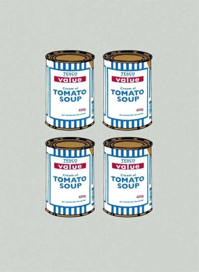 Soup Cans Quad (grey paper) - Signed Print by Banksy 2006 - MyArtBroker