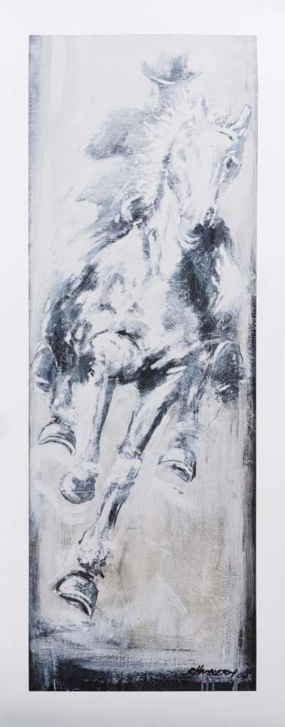 Horse And Rider (white) - Unsigned Print by Richard Hambleton 2018 - MyArtBroker