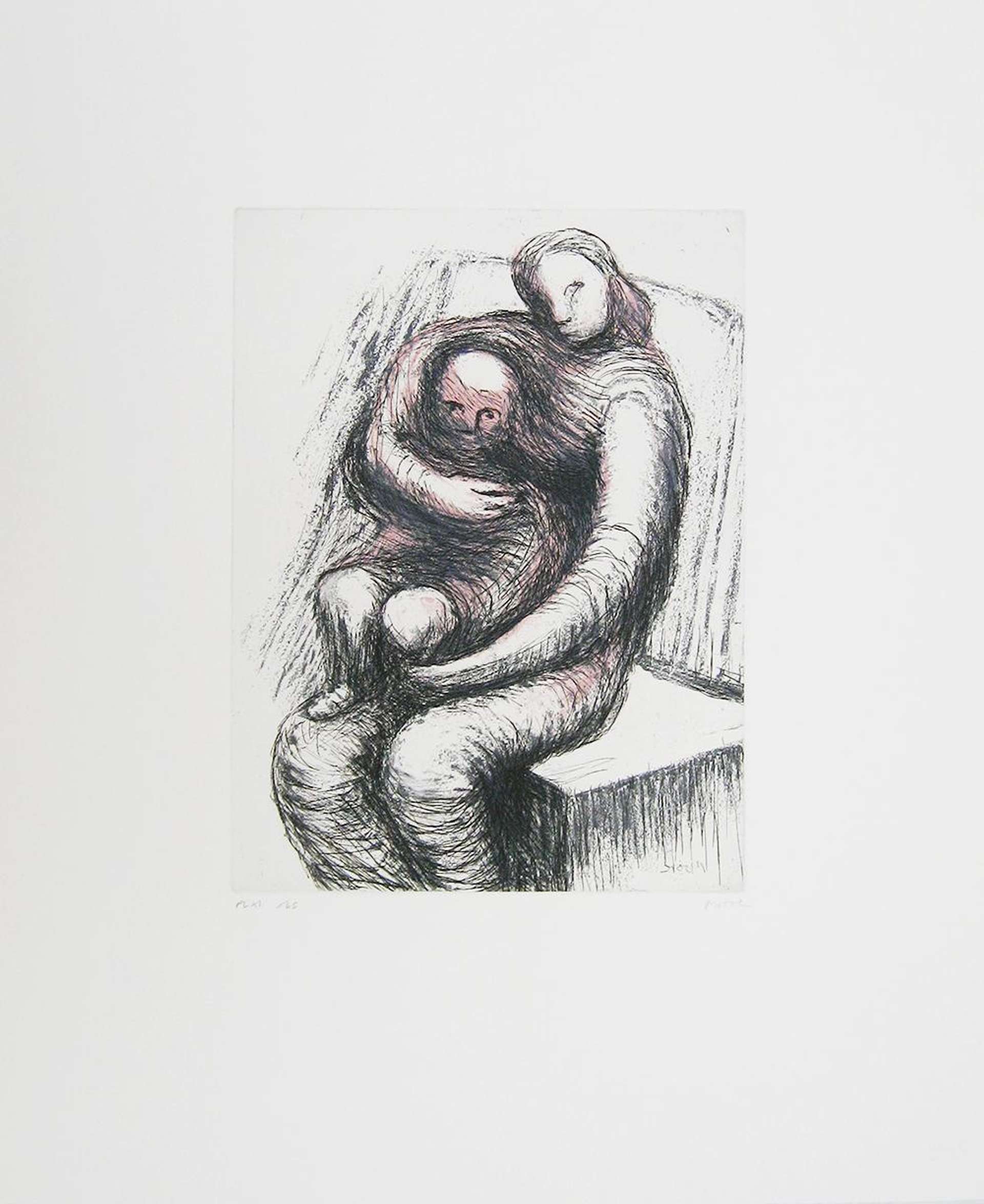 Mother And Child XI - Signed Print by Henry Moore 1983 - MyArtBroker