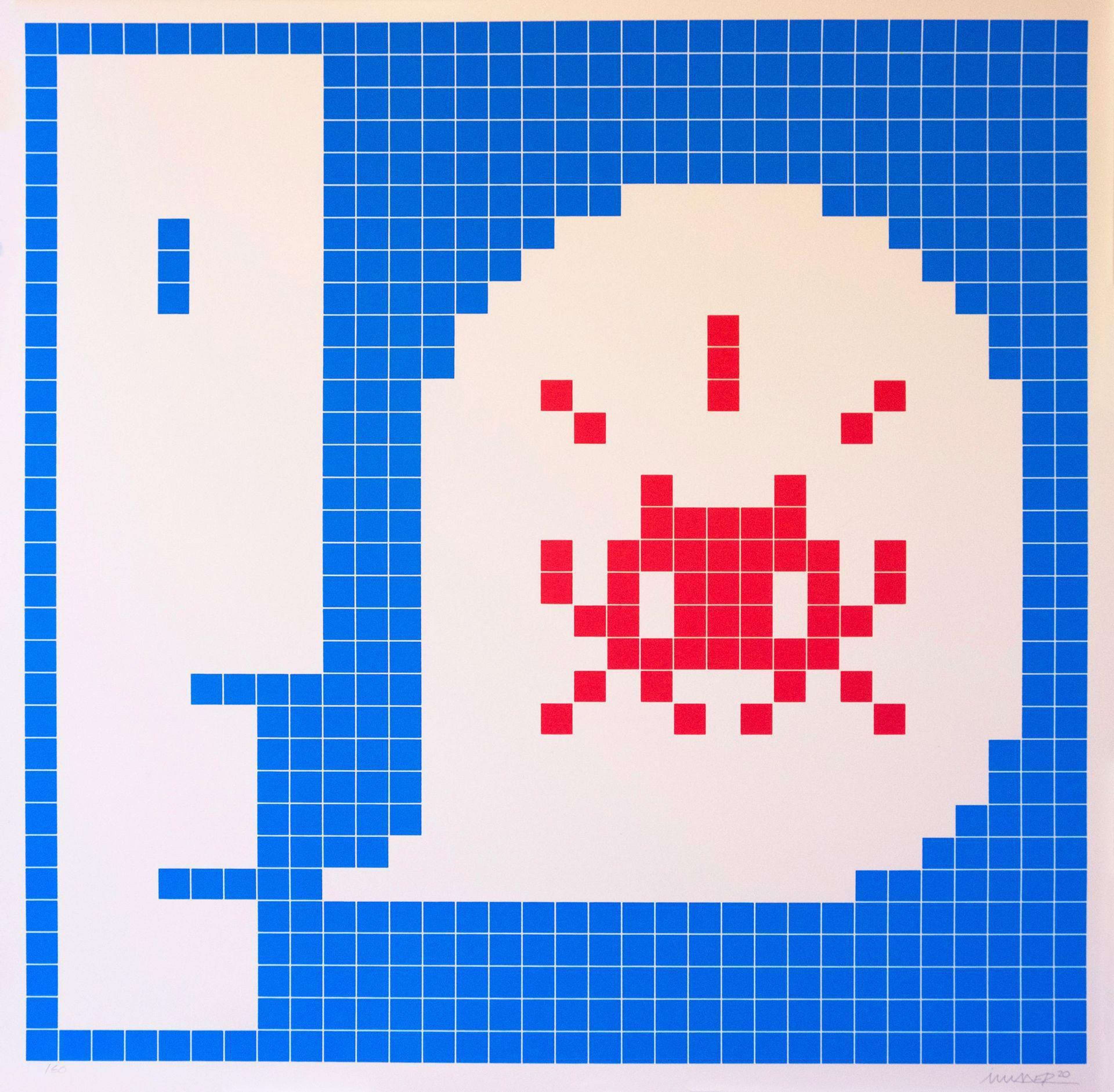 Alert: System Infected (blue and red) - Signed Print by Invader 2001 - MyArtBroker