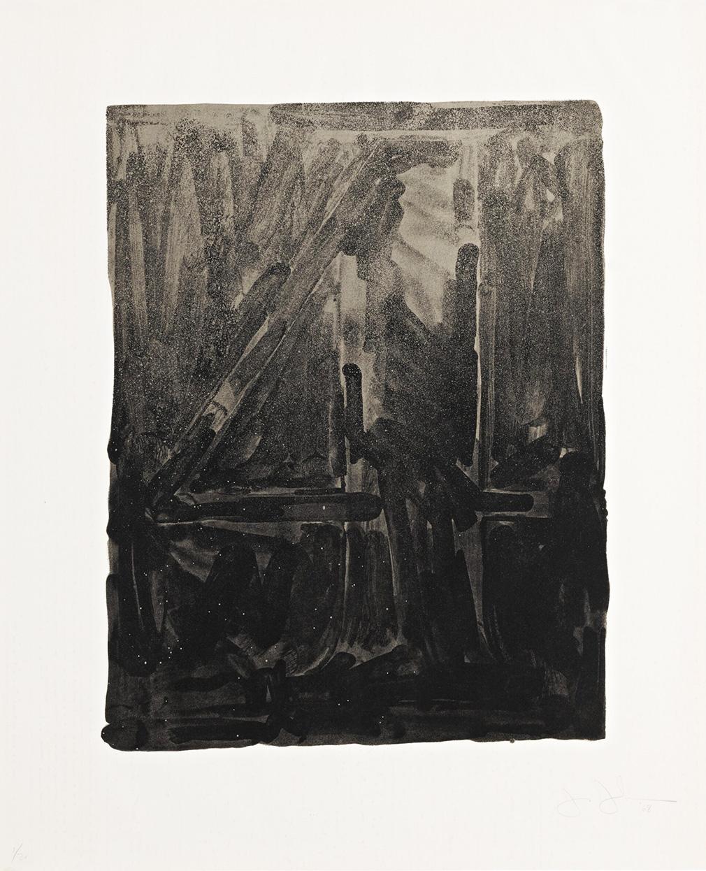 Jasper Johns Figure 4 (Black Numeral) (Signed Print) 1968