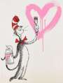 Mr Brainwash: The Cat And The Heart - Pink - Signed Print