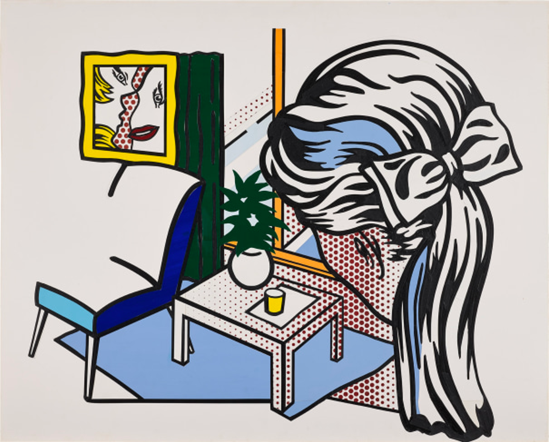 Woman Contemplating a Yellow Cup (Study) by Roy Lichtenstein - Phillips 2023