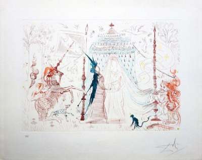 SALVADOR DALI Alice In Wonderland Rolled Canvas Prints FULL SET in size  18x26