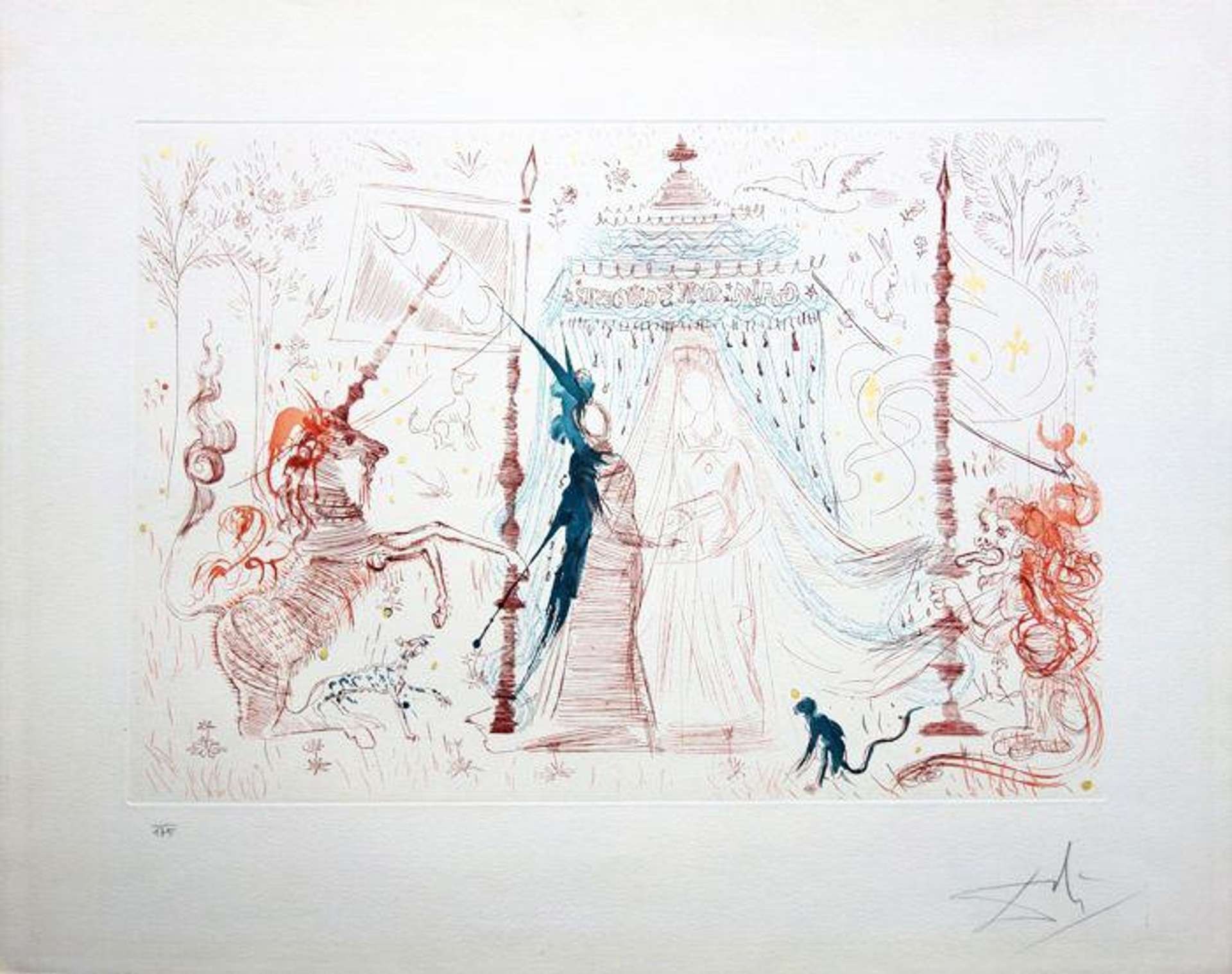 Gala Mon Seul Désir (La Dame La Licorne) - Signed Print by Salvador Dali 1965 - MyArtBroker
