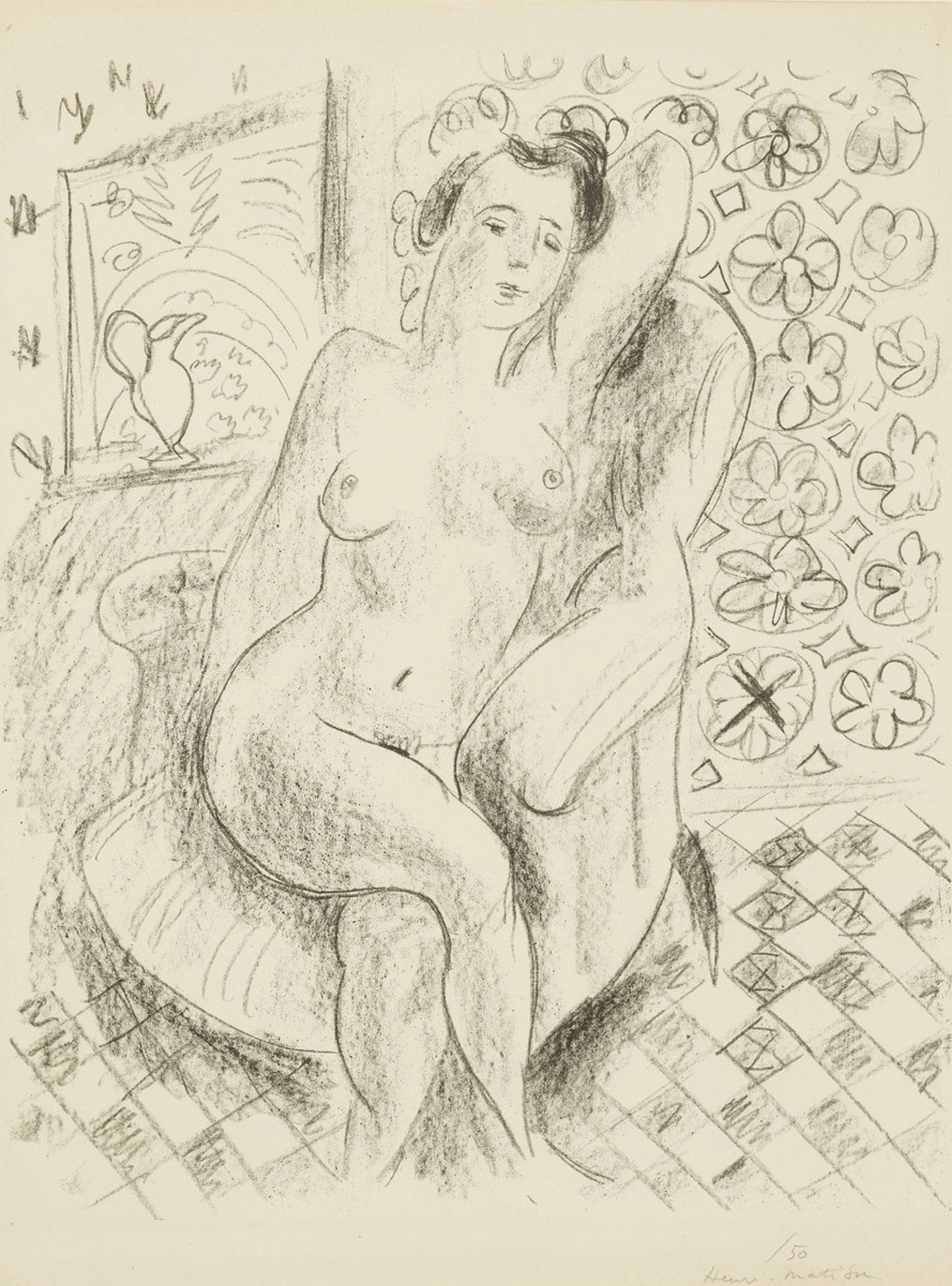 Nu Au Fauteuil Sur Fond Moucharabieh - undefined by Henri Matisse 1925 - MyArtBroker