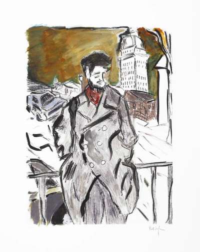 Man On A Bridge Grey (2008) - Signed Print by Bob Dylan 2008 - MyArtBroker