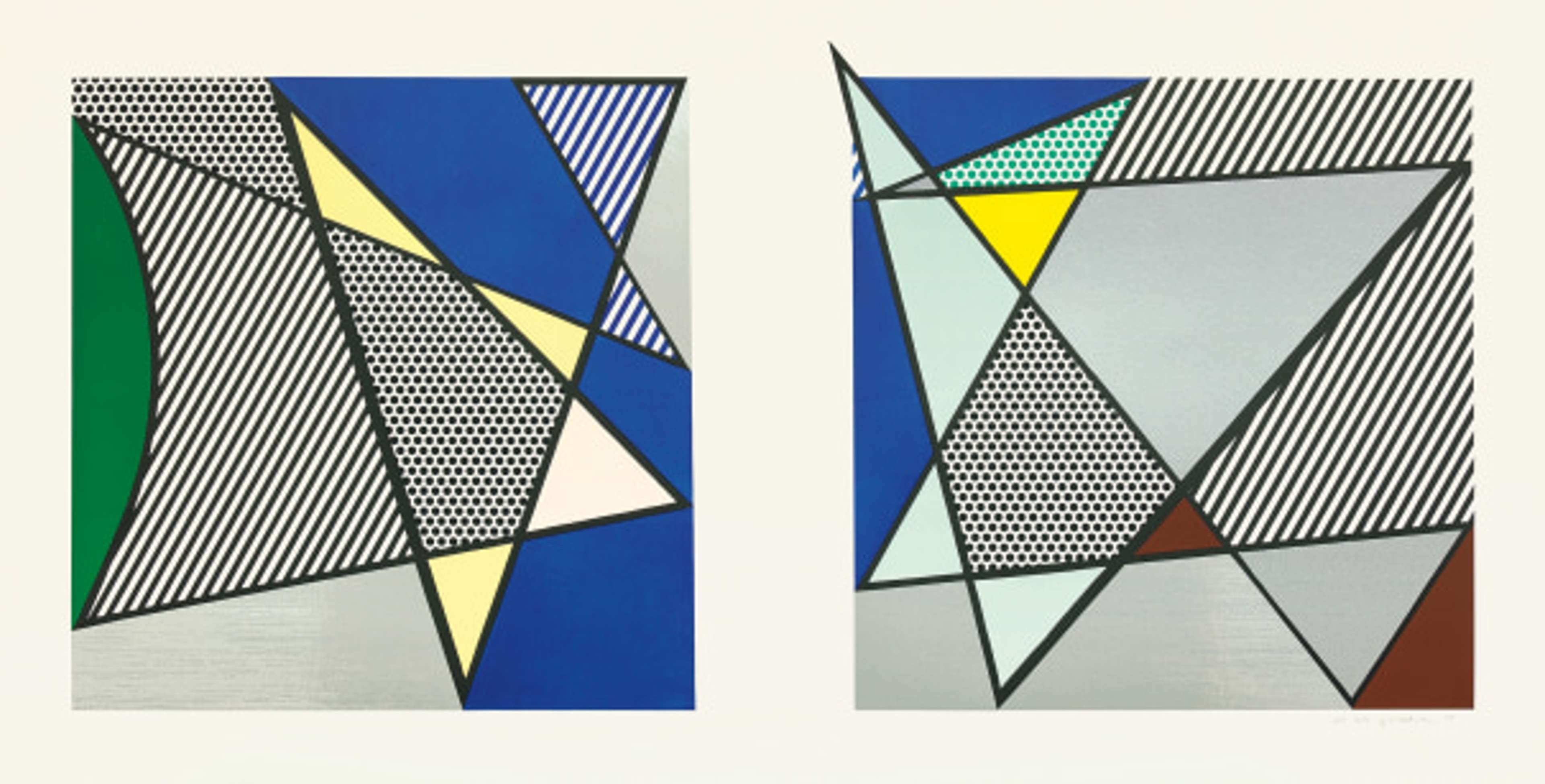 Imperfect Diptych 46 1/4″ X 91 3/8″ by Roy Lichtenstein