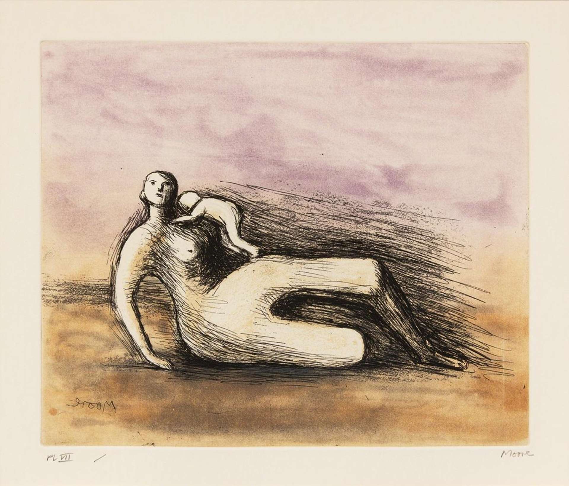 Mother And Child VII - Signed Print by Henry Moore 1983 - MyArtBroker