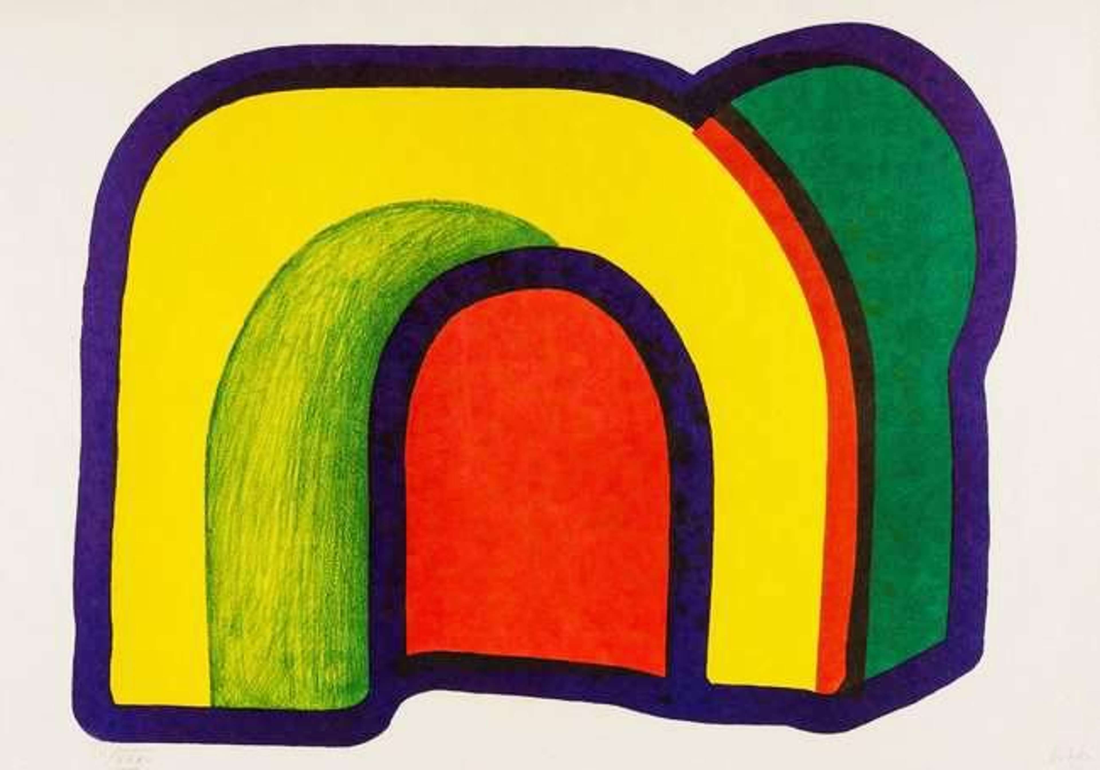 Arch (Composition With Red) - Signed Print by Howard Hodgkin 1970 - MyArtBroker