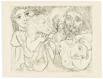 Minotaur Buveur Et Femmes - Signed Print by Pablo Picasso 1933 - MyArtBroker