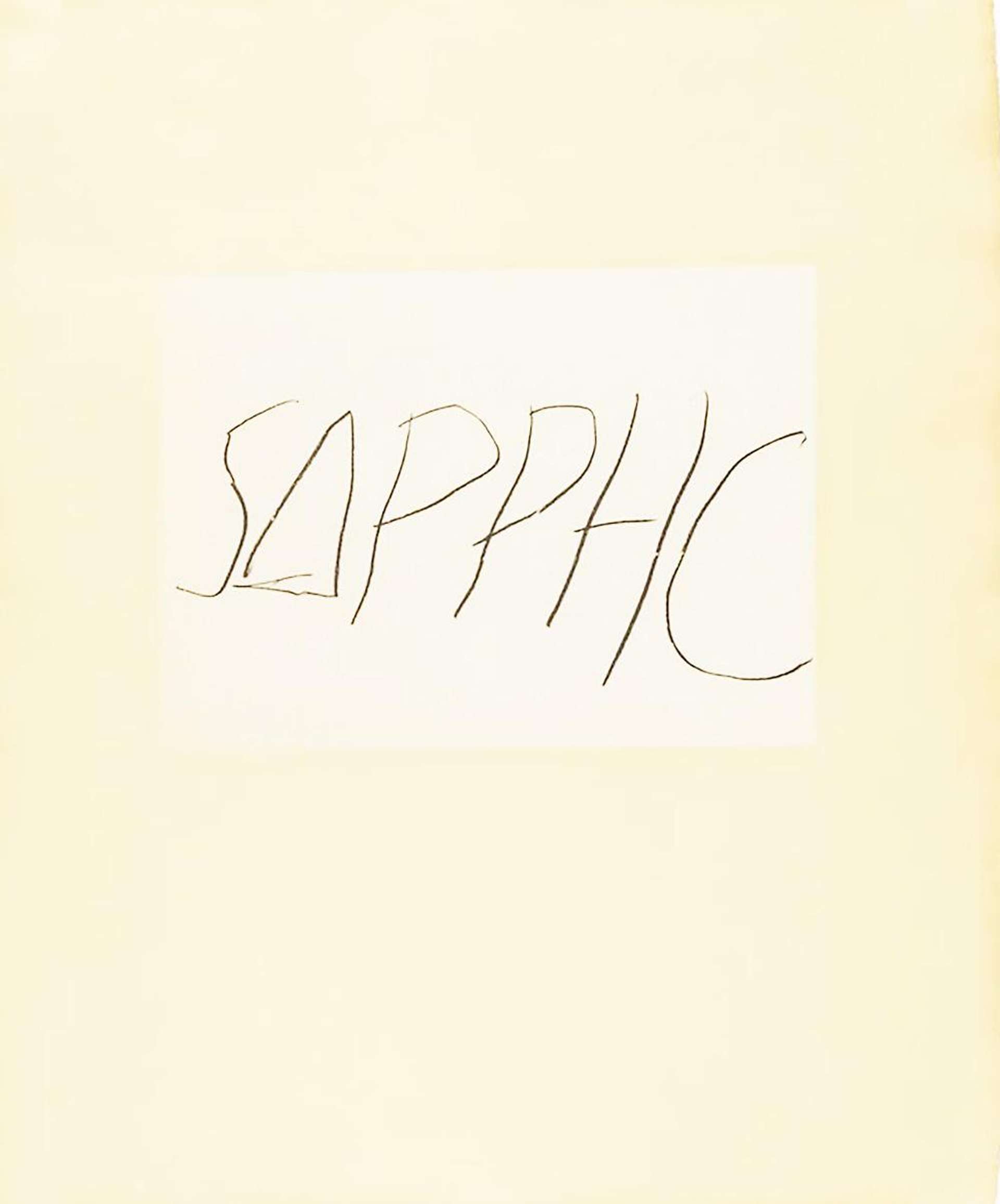 Sappho - Signed Print by Cy Twombly 1975 - MyArtBroker