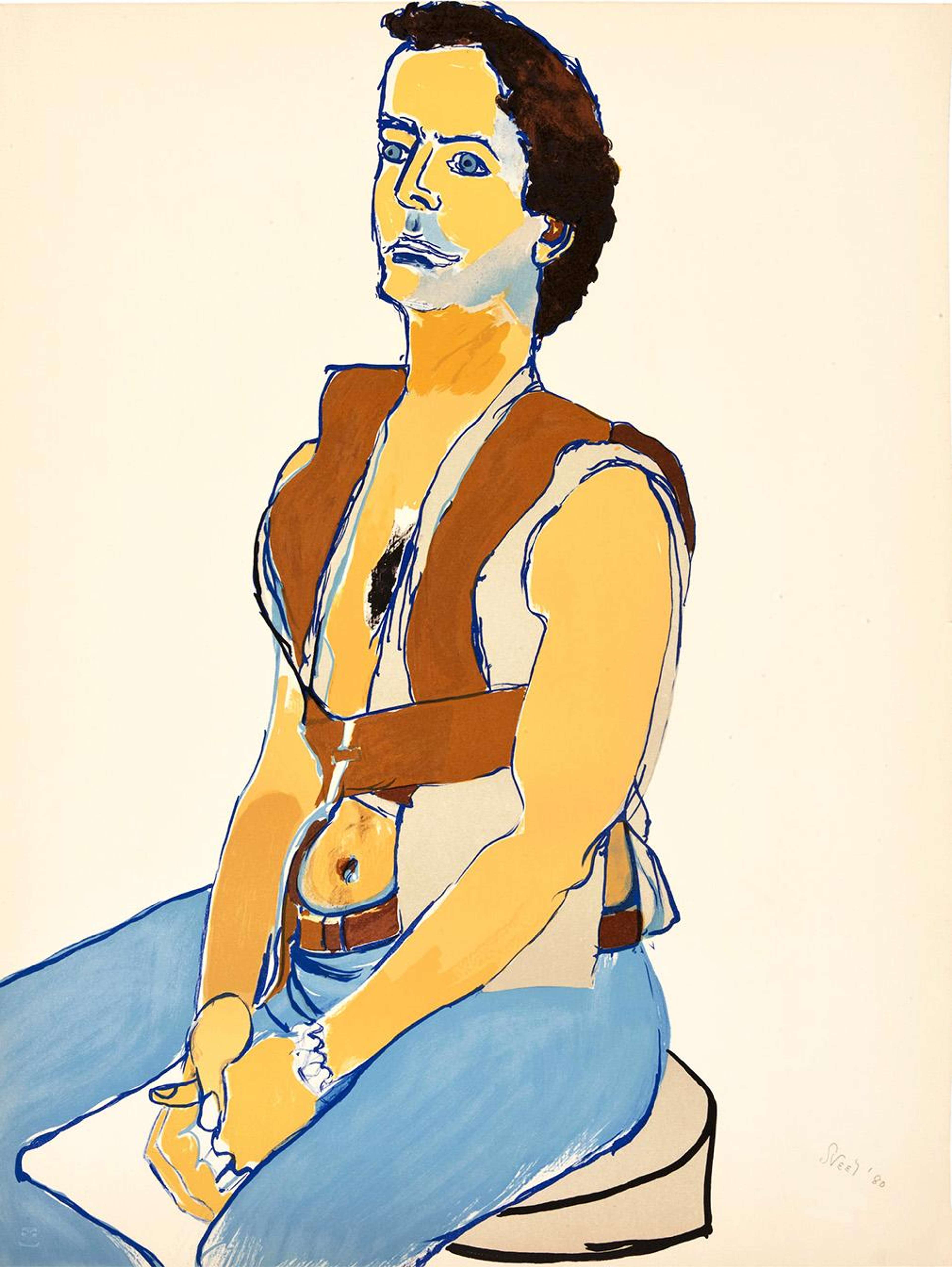 Man In Harness - Signed Print by Alice Neel 1980 - MyArtBroker