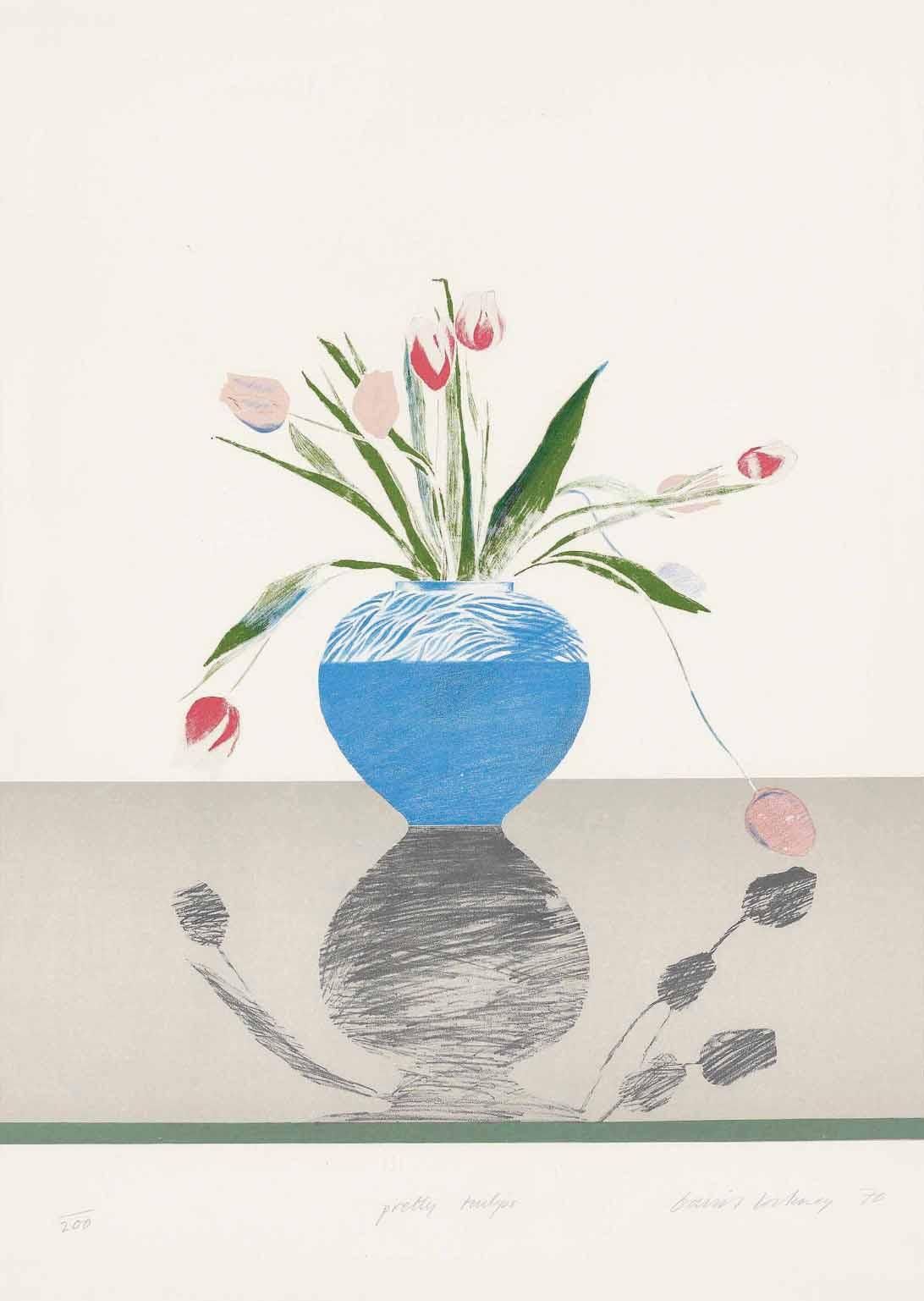 David Hockney Pretty Tulips (Signed Print) 1969