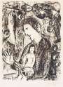 Marc Chagall: Grand Autoportrait Noir - Signed Print