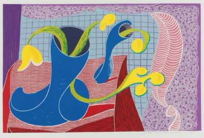 Four Flowers In Still Life - Signed Print by David Hockney 1990 - MyArtBroker