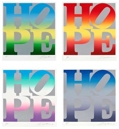 Seasons Of Hope (Silver) (complete set) - Signed Print by Robert Indiana 2012 - MyArtBroker