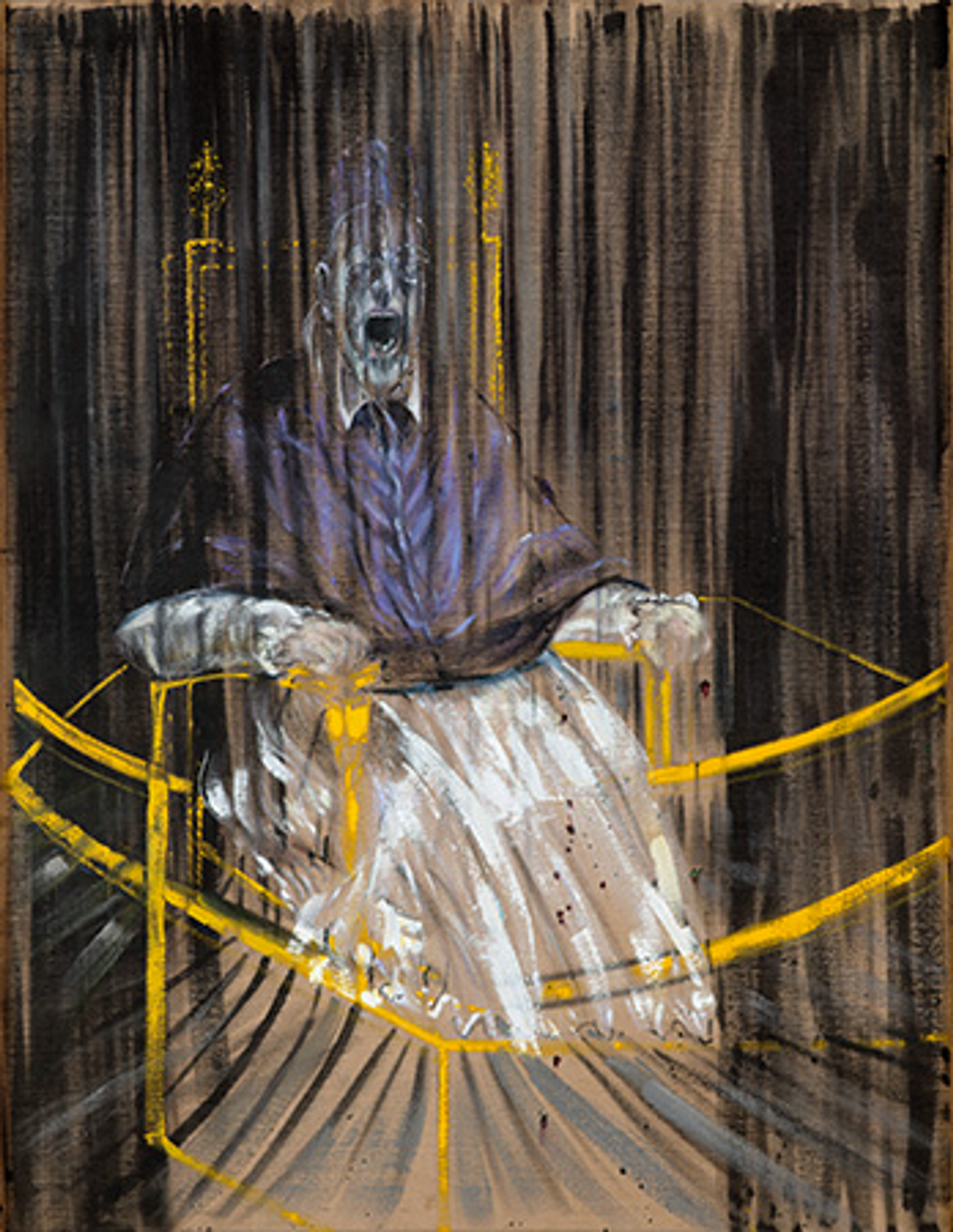 Francis Bacon’s Study After Velázquez's Portrait Of Pope Innocent X. A distorted, haunting image of Pope Innocent X