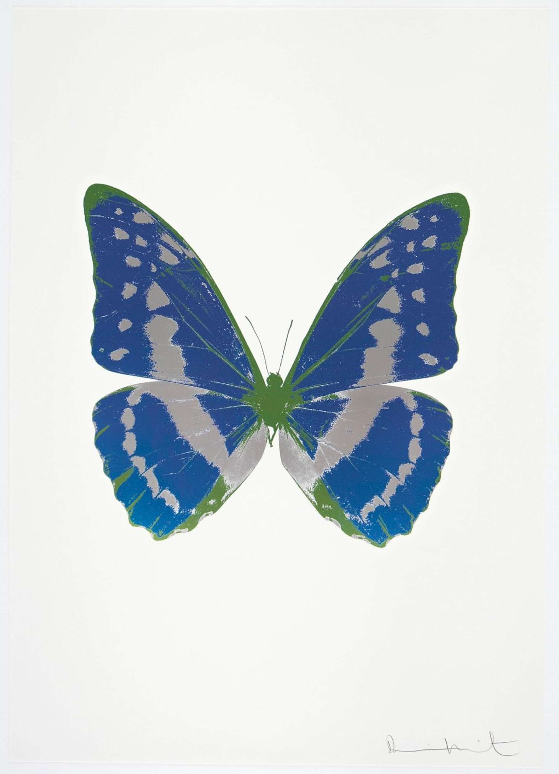 Damien Hirst: The Souls III (frost blue, silver gloss, leaf green) - Signed Print
