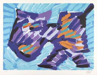 Walking Cat - Signed Print by Karel Appel 1978 - MyArtBroker