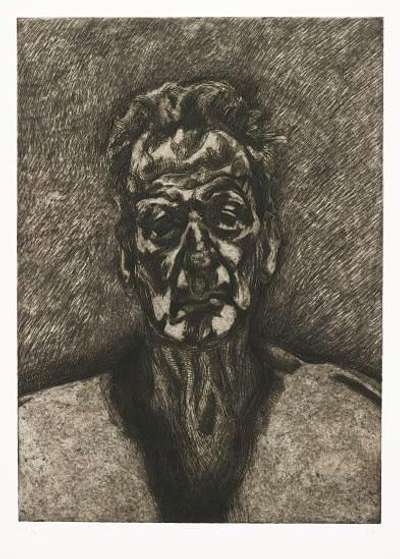 Self Portrait Reflection - Signed Print by Lucian Freud 1996 - MyArtBroker