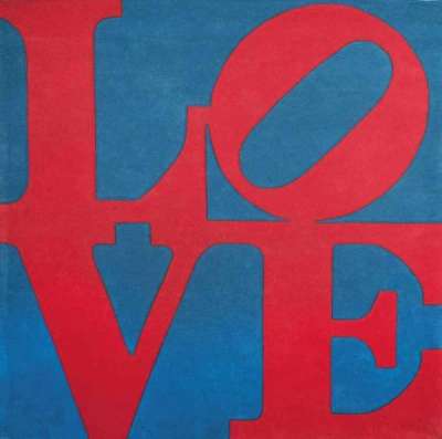 Chosen Love (red and blue) - Wool by Robert Indiana 1995 - MyArtBroker