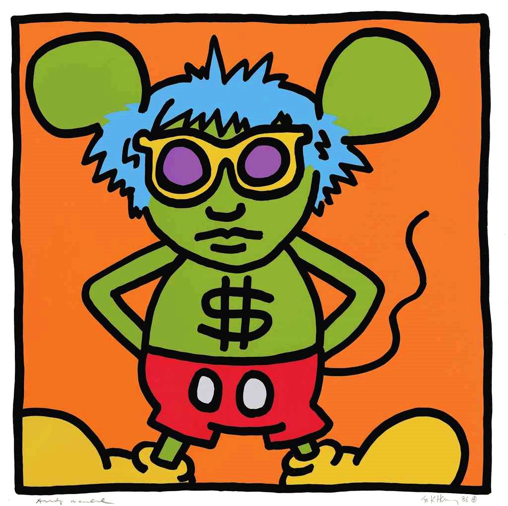 Keith Haring Andy Mouse Pop Art top Canvas