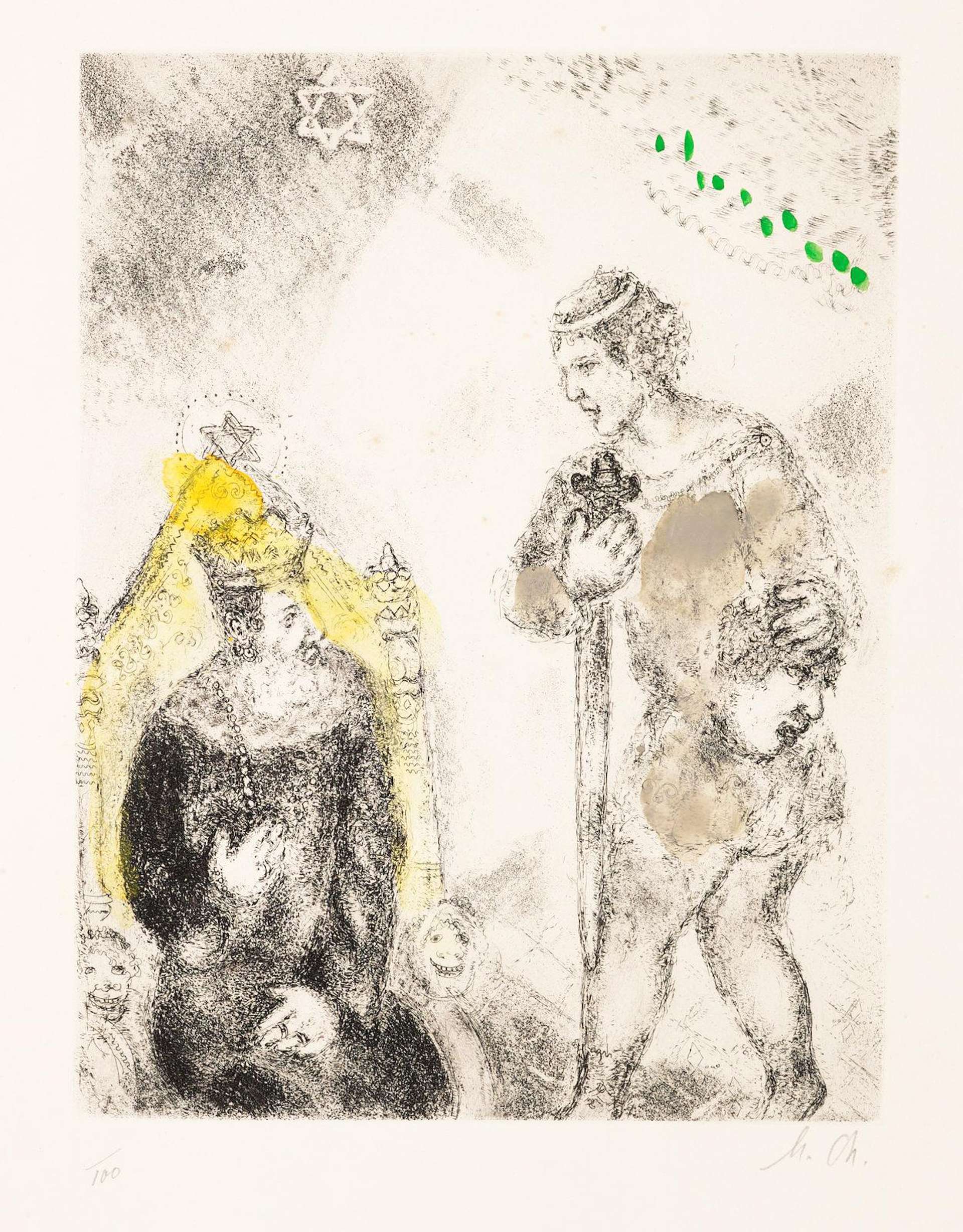 Marc Chagall: David Devant Saül - Signed Print