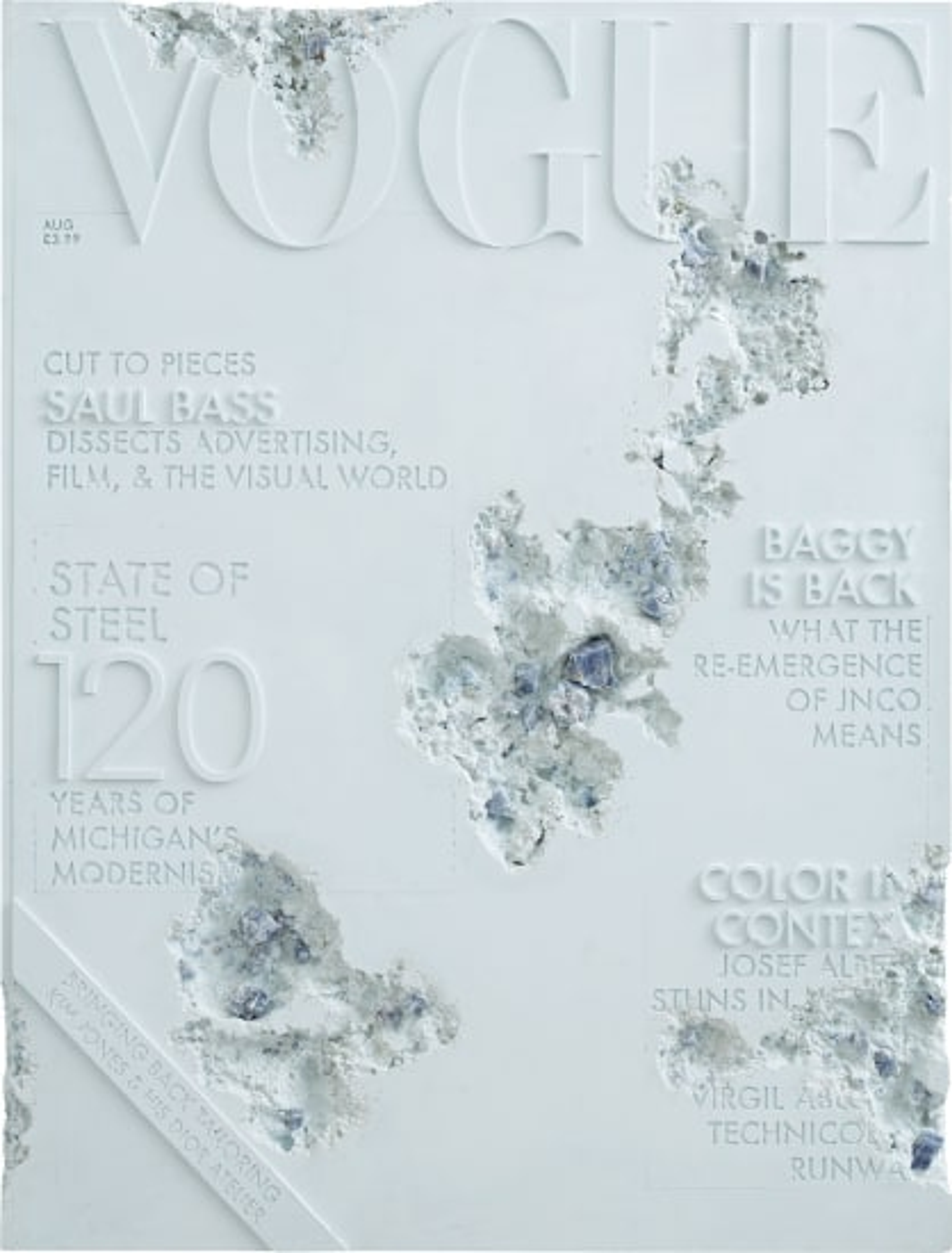 Blue Calcite Eroded Vogue Magazine by Daniel Arsham 2019 