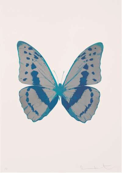 Damien Hirst: The Souls III (silver gloss, turquoise, topaz) - Signed Print