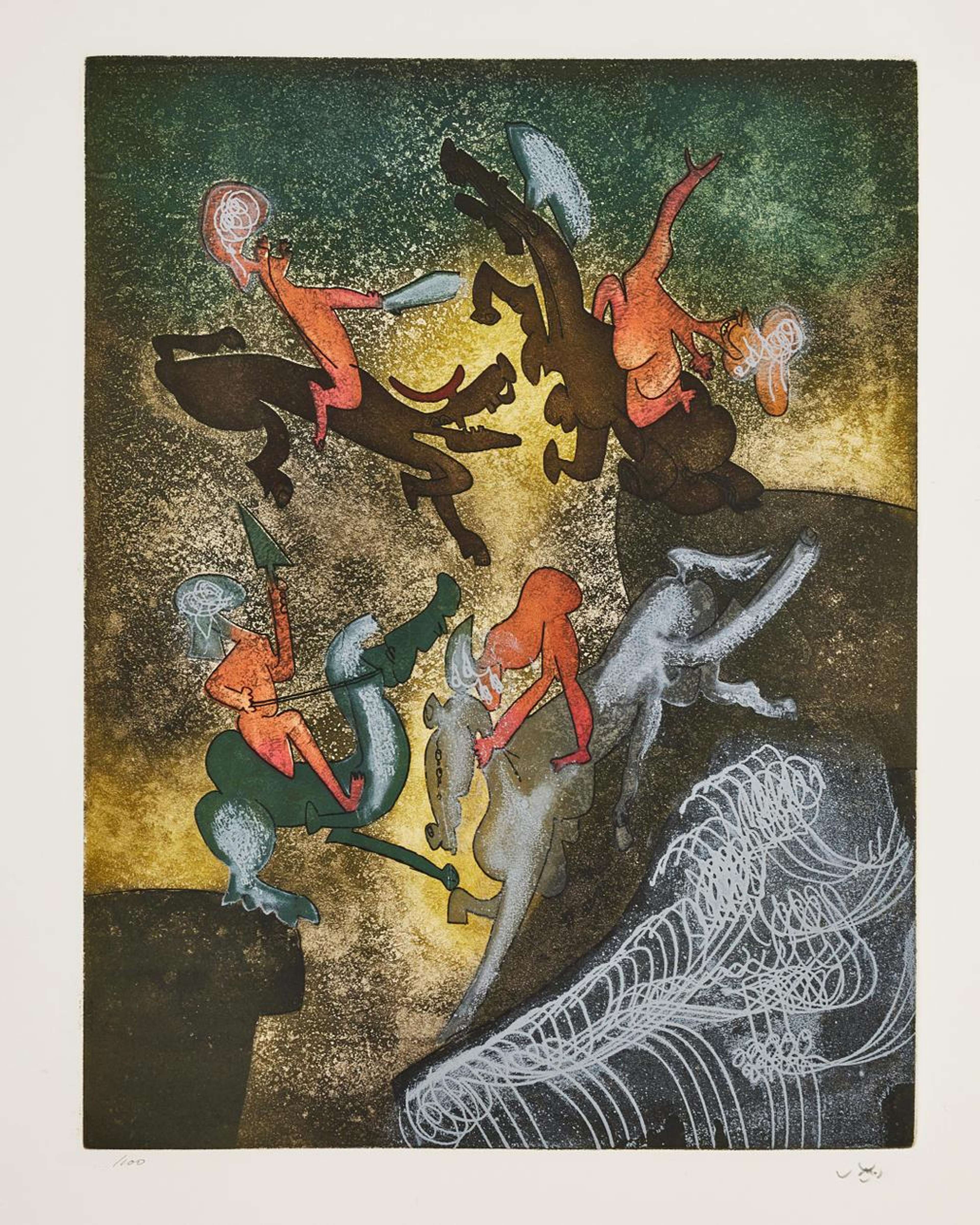 Plate 6, Hom'mère (Chaosmos) - Signed Print by Roberto Matta 1975 - MyArtBroker