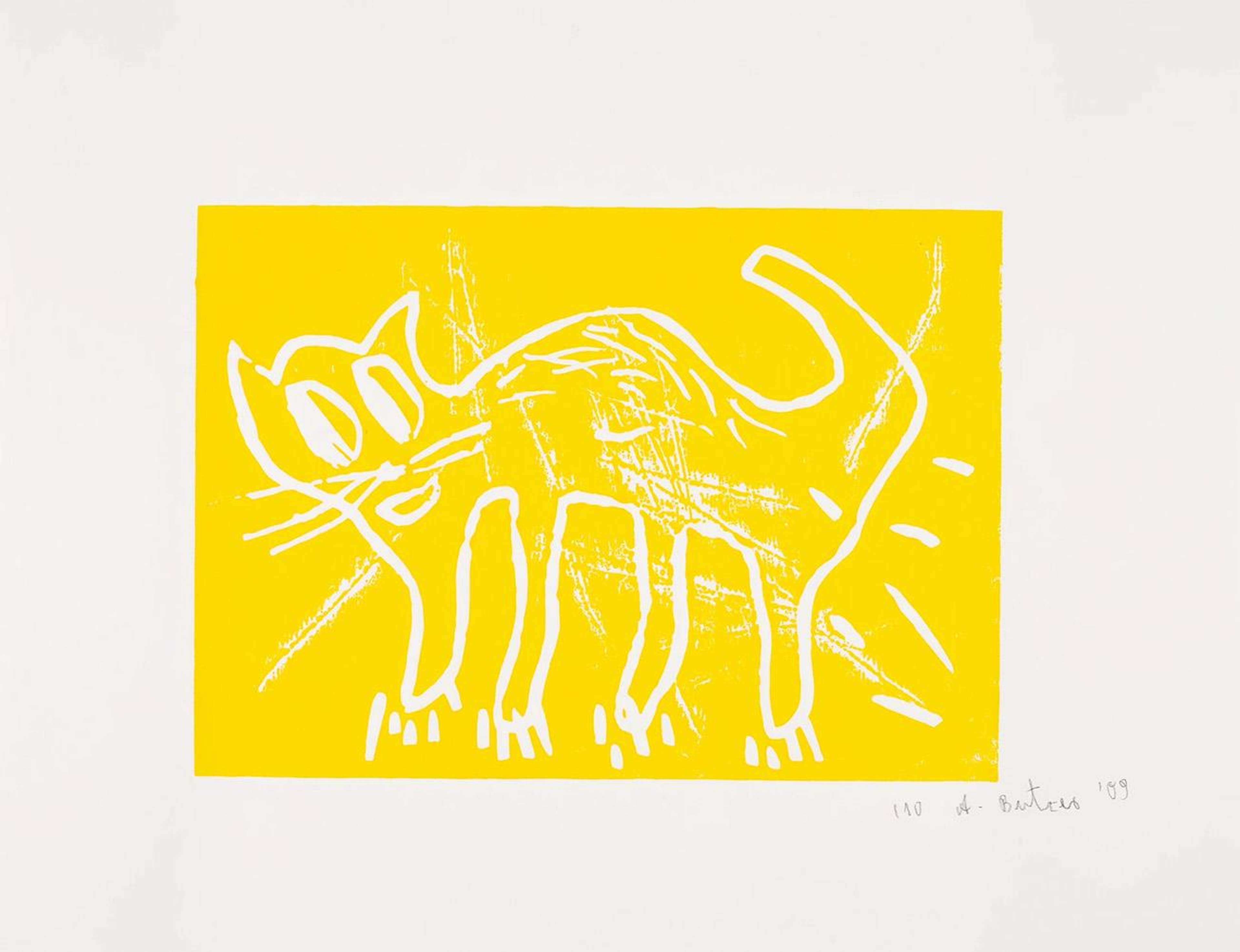 Katze (yellow) - Signed Print by Andre Butzer 2009 - MyArtBroker