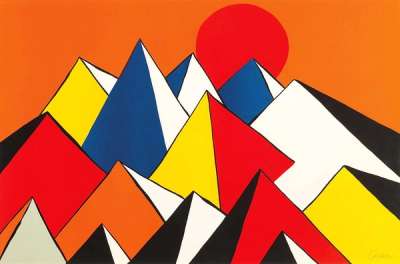 Pyramids And Sunset - Signed Print by Alexander Calder 1973 - MyArtBroker