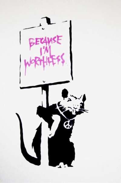 Because I’m Worthless (pink) - Unsigned Print by Banksy 2004 - MyArtBroker