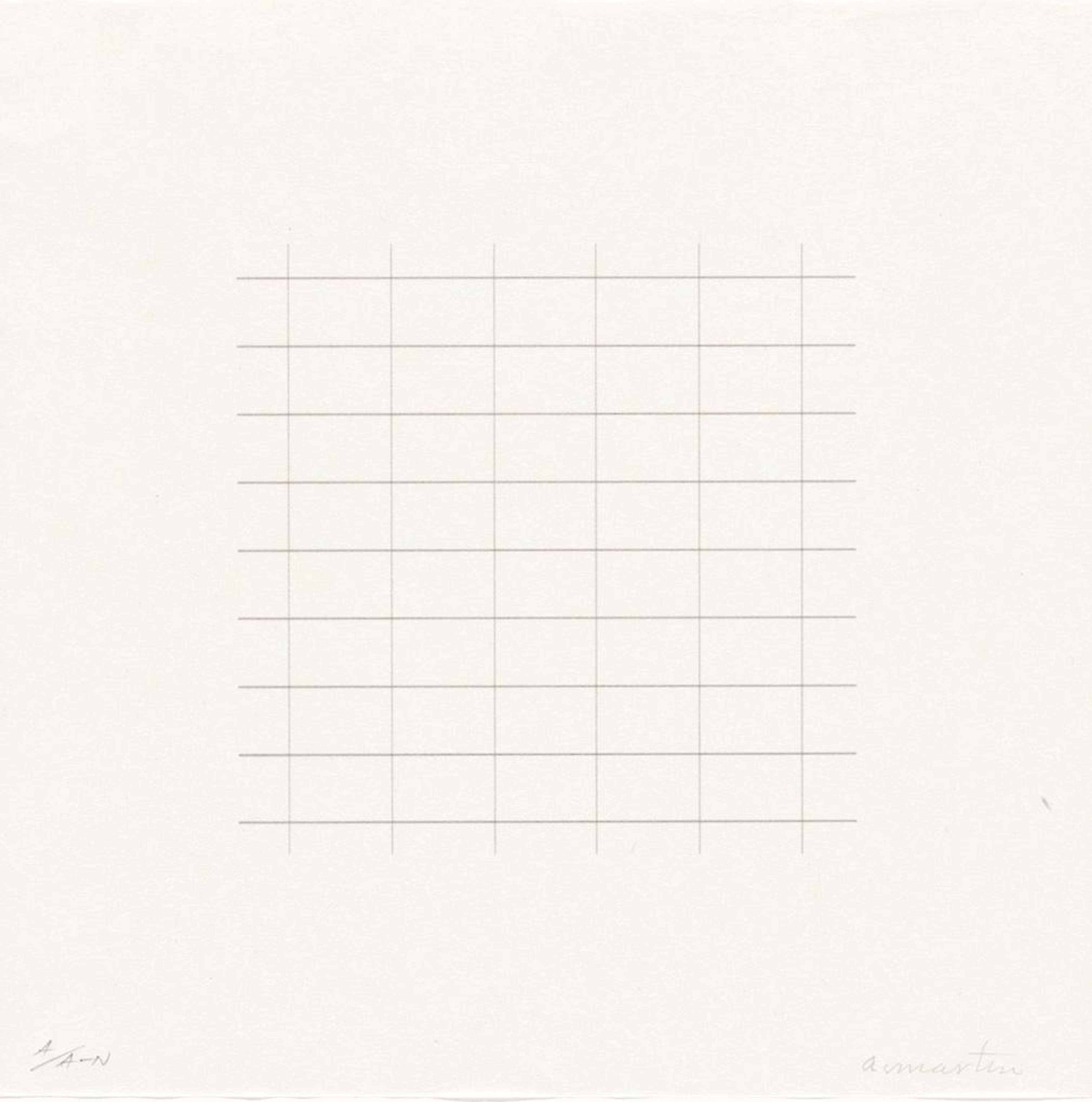 On A Clear Day 17 - Signed Print by Agnes Martin 1973 - MyArtBroker