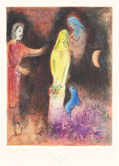 Chloé Vêtue Et Coiffée Par Cléariste - Signed Print by Marc Chagall 1961 - MyArtBroker