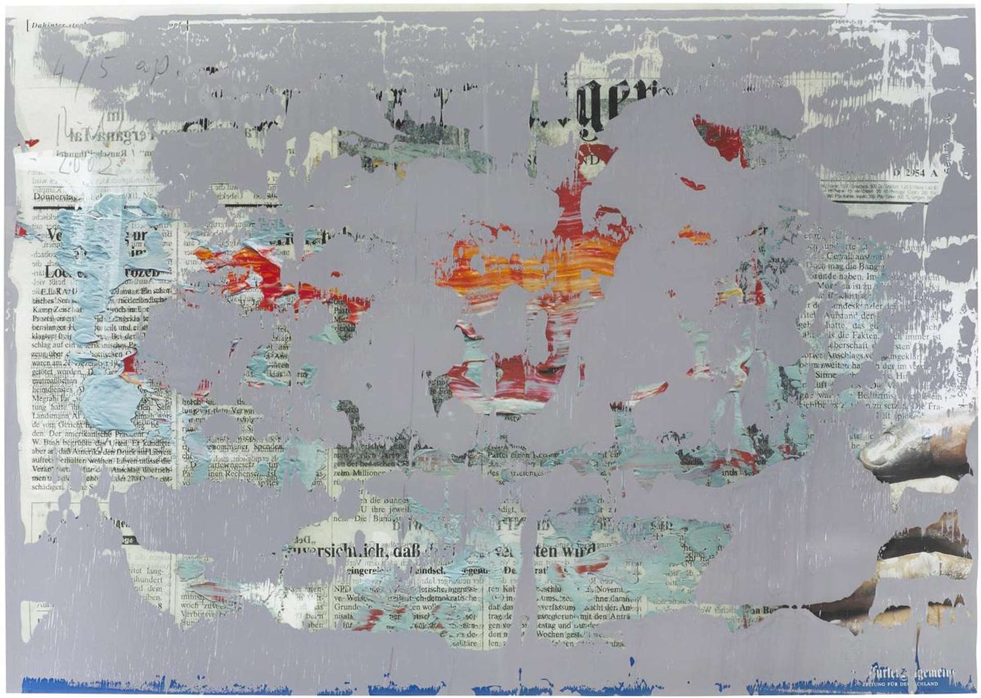 Gerhard Richter: FAZ-Übermalung (FAZ Overpainted) - Signed Print