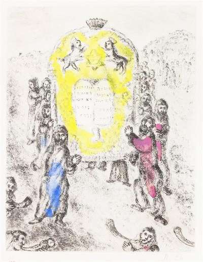 Marc Chagall: Josue Arme Par Eternel - Signed Print