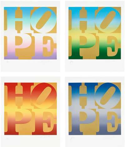 Seasons Of Hope (Gold) (complete set) - Signed Print by Robert Indiana 2012 - MyArtBroker