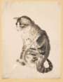 Tsuguharu Foujita: Sitting Cat - Signed Print