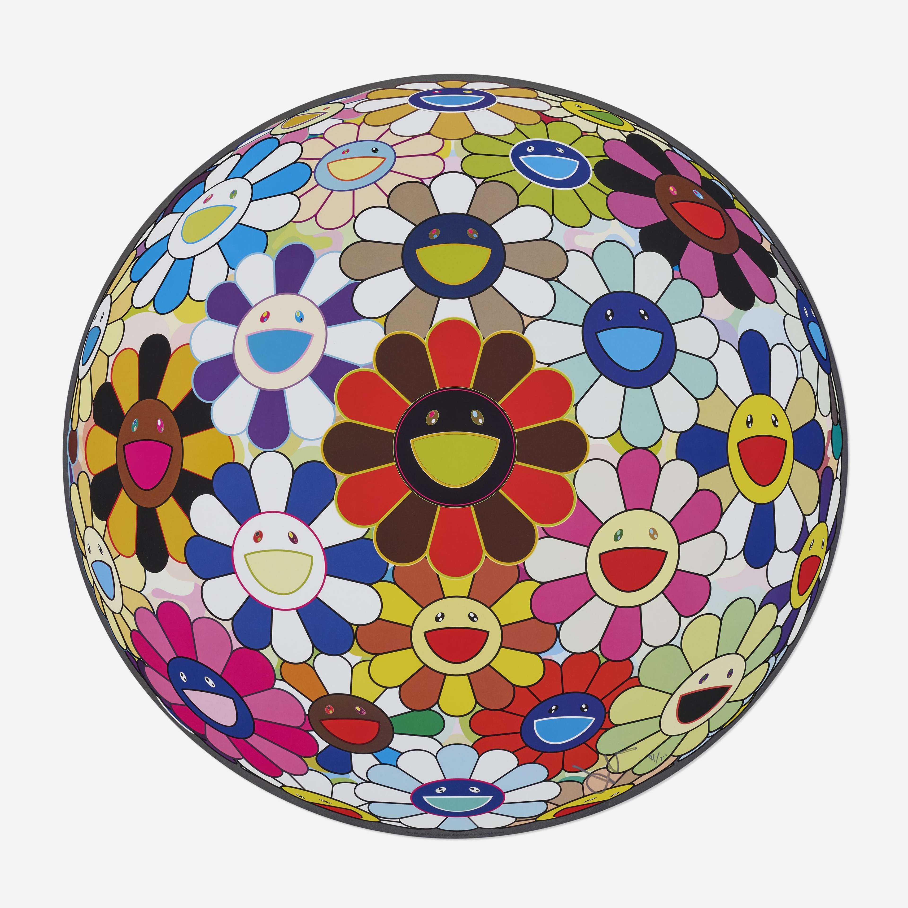 Flower Ball: Lots Of Colours - Signed Print by Takashi Murakami 2013 - MyArtBroker