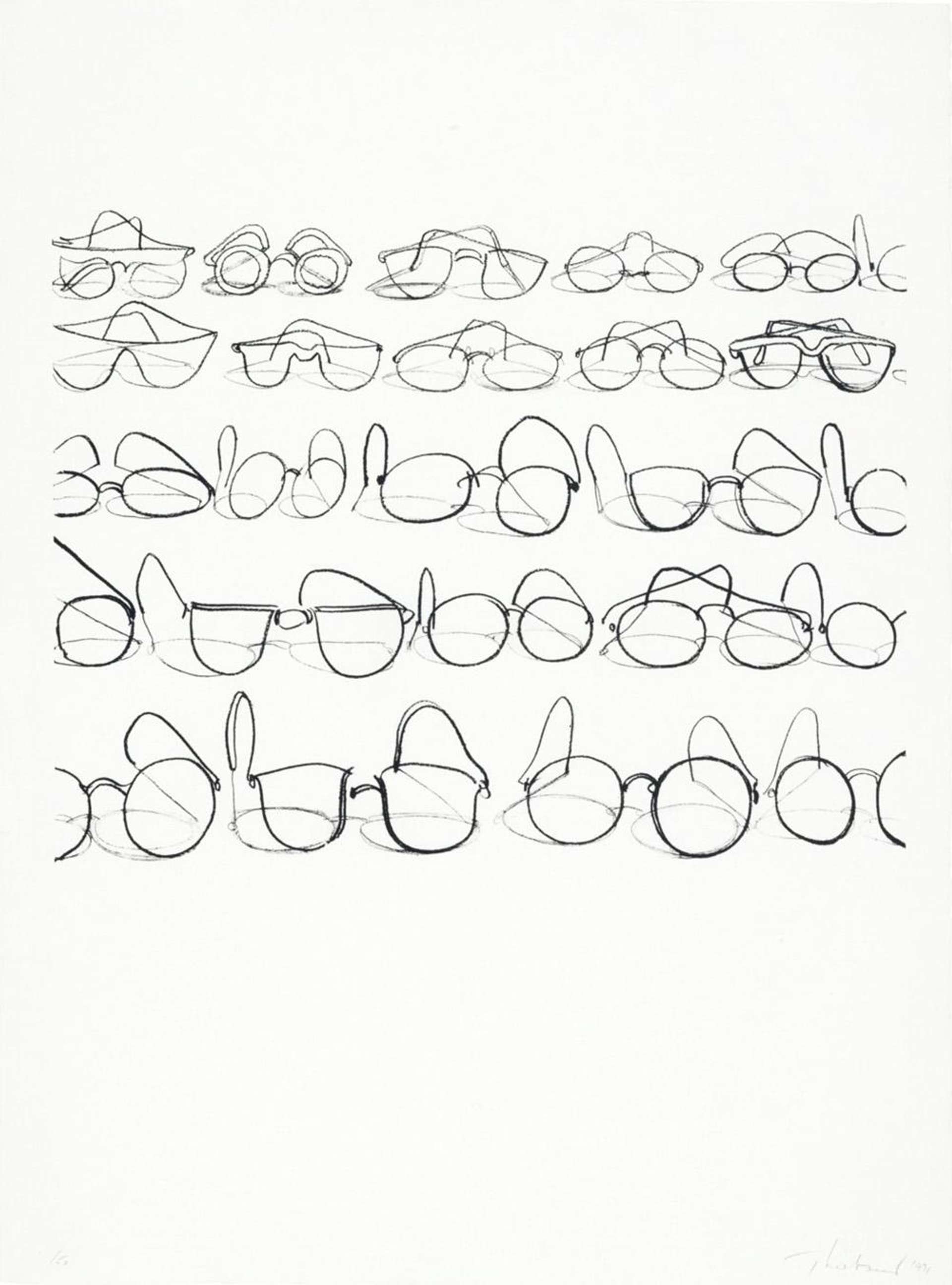 Glasses - Signed Print by Wayne Thiebaud 1970 - MyArtBroker