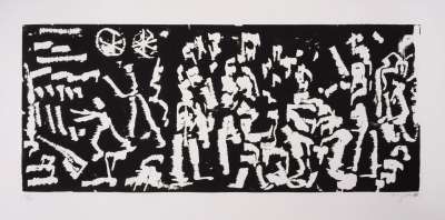 Ich In England (figures) - Signed Print by A. R. Penck 1987 - MyArtBroker