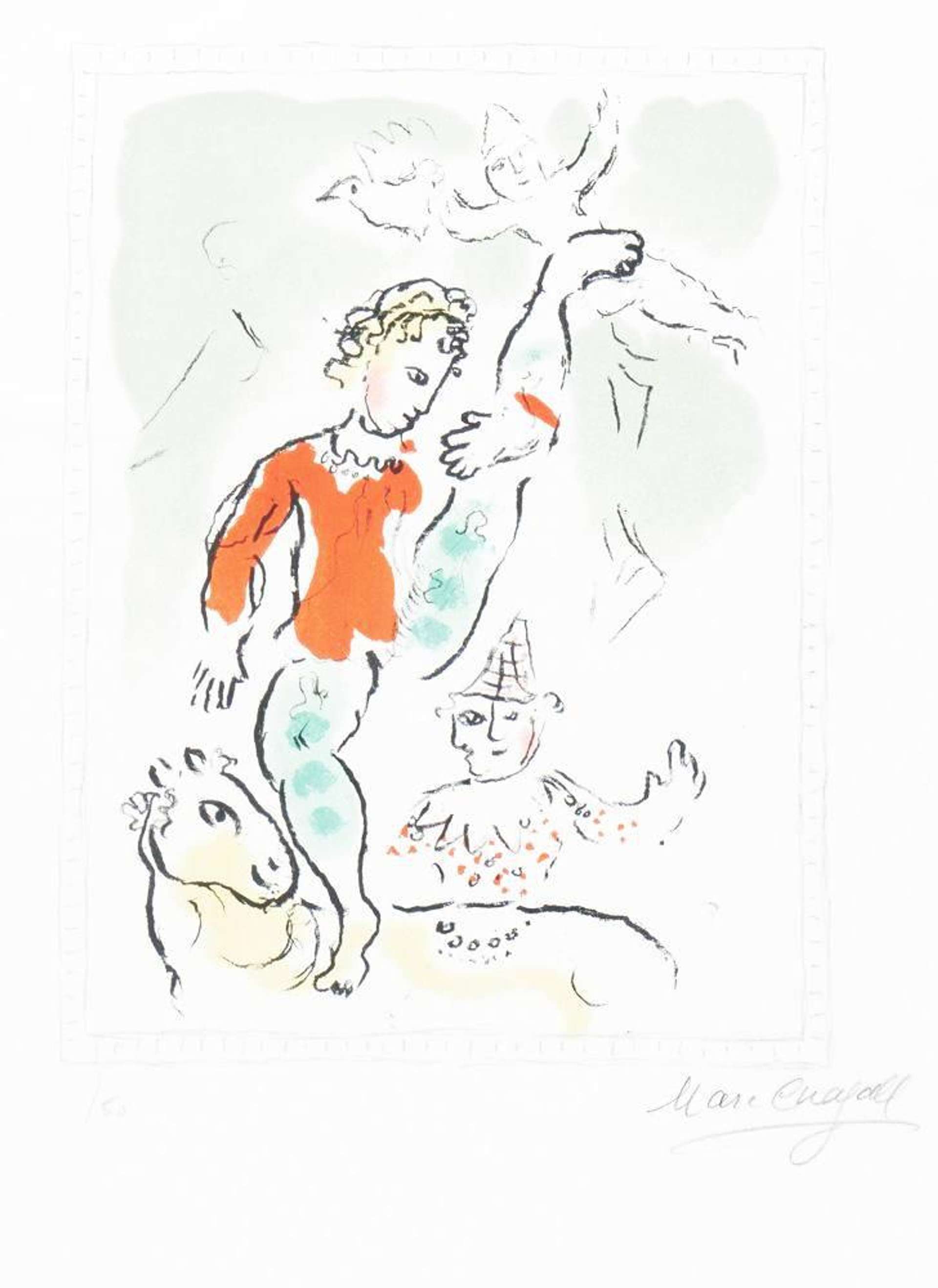 Le Petit Acrobate Rouge - Signed Print by Marc Chagall 1979 - MyArtBroker