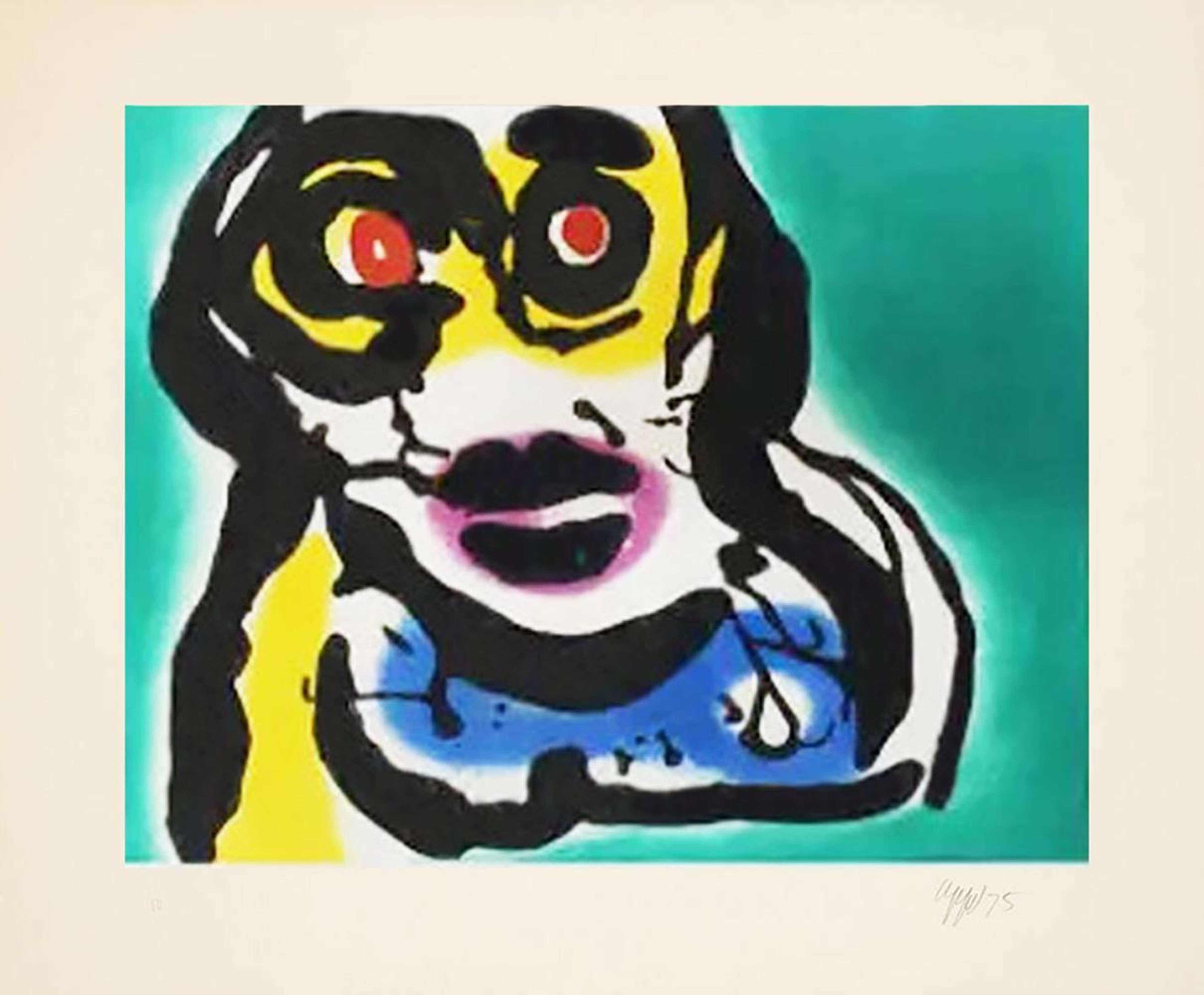 Night Faces On Broadway III - Signed Print by Karel Appel 1975 - MyArtBroker