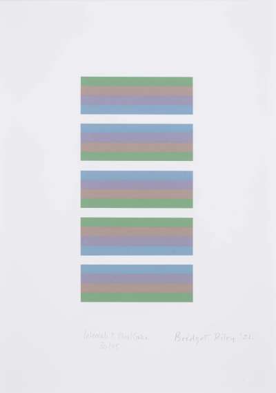 Intervals 3 (blue/green) - Signed Print by Bridget Riley 2021 - MyArtBroker