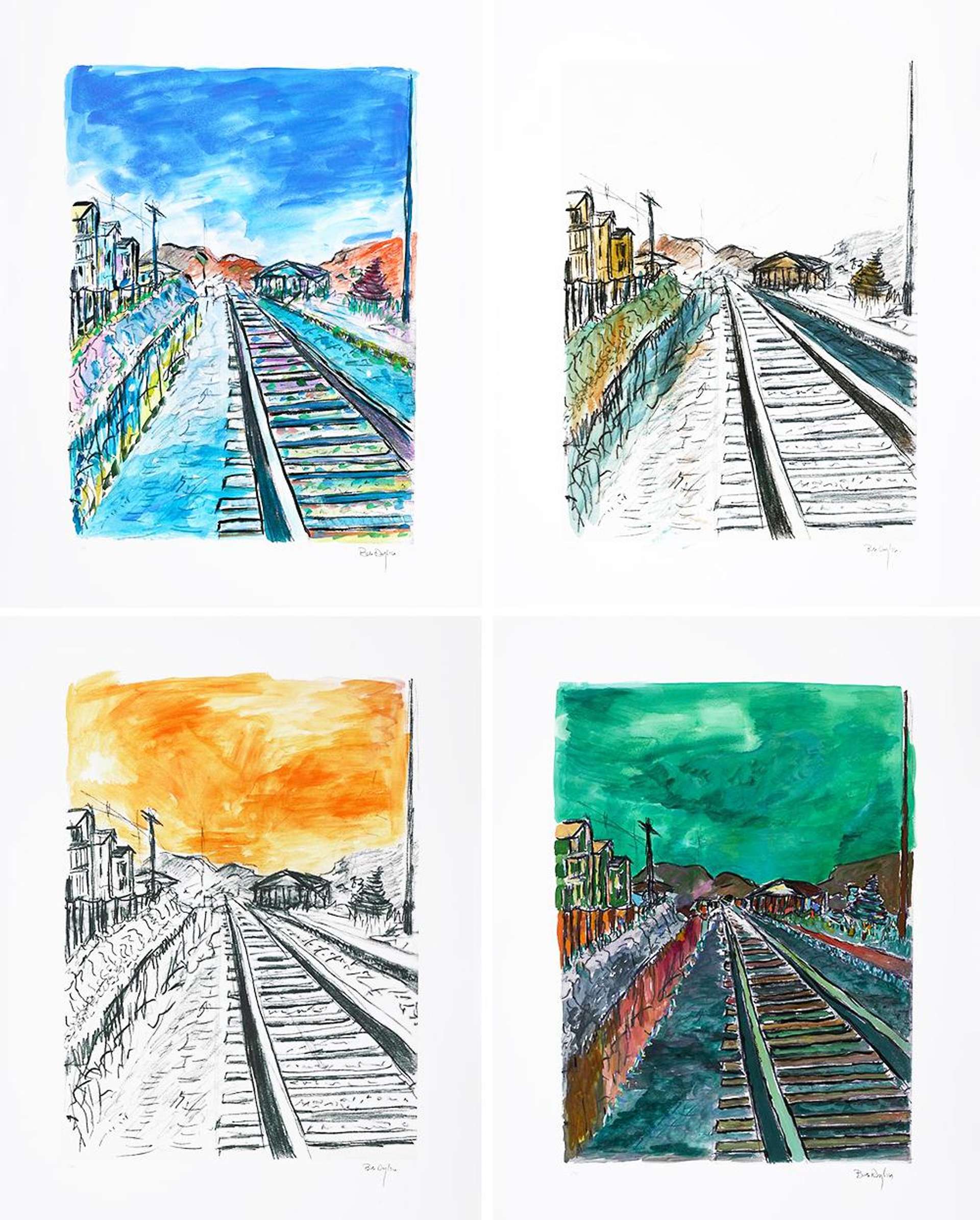 Train Tracks (2008 Portfolio) - Signed Print by Bob Dylan 2008 - MyArtBroker