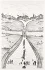 L S Lowry: Village On A Hill - Signed Print